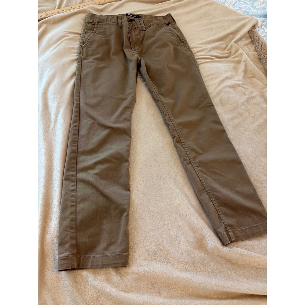 Vans Mens Chino Pants Tan Khaki Twill Straight Leg Skateboard Trousers. 32x32